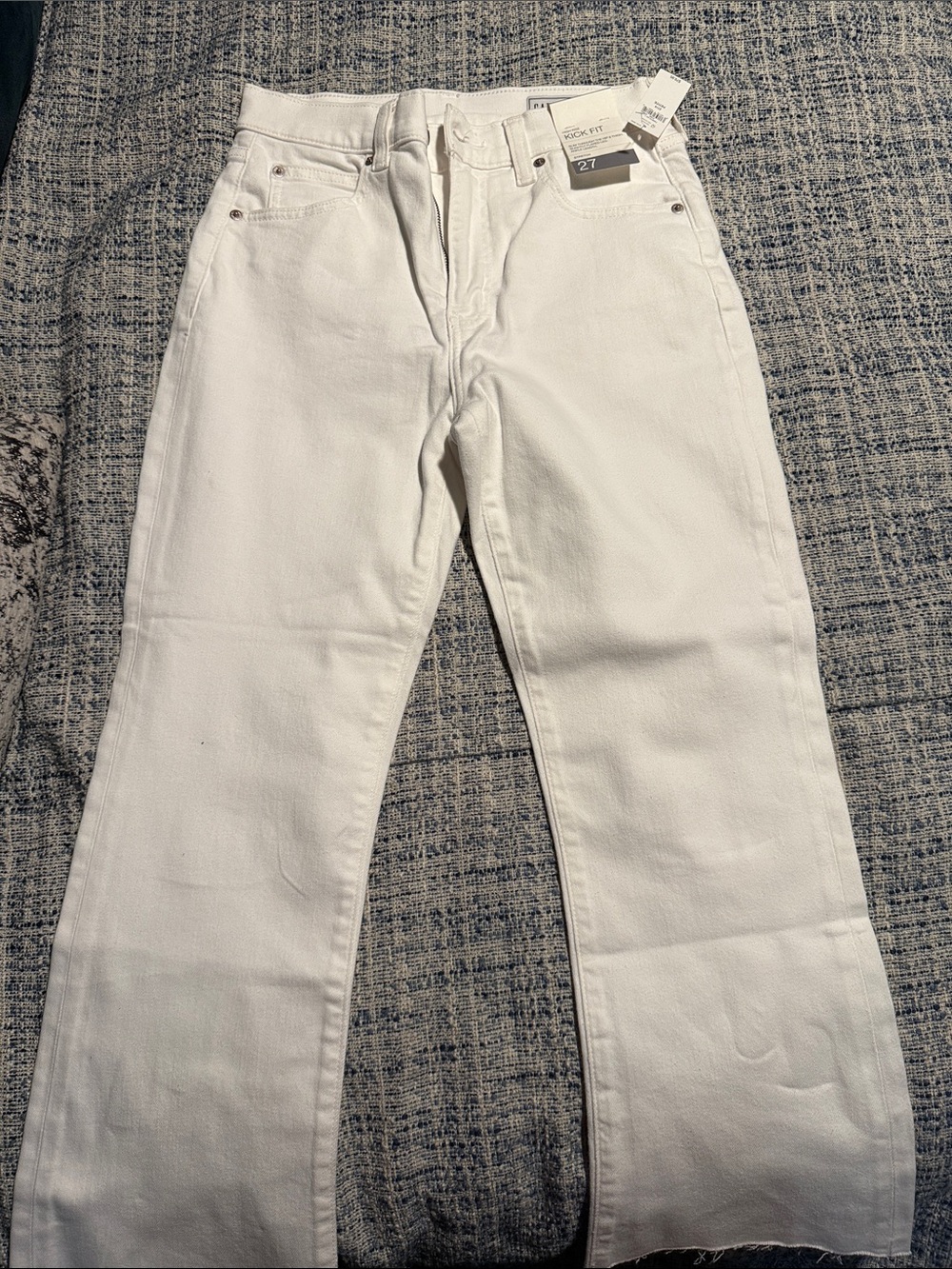 GAP White Cropped Straight-Leg Jeans